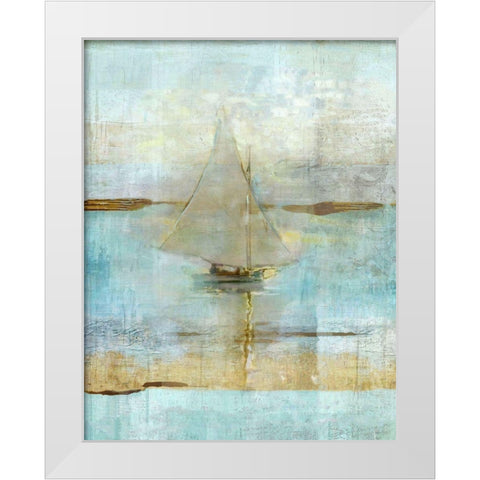 Sailing In Dusk White Modern Wood Framed Art Print by Wiley, Marta