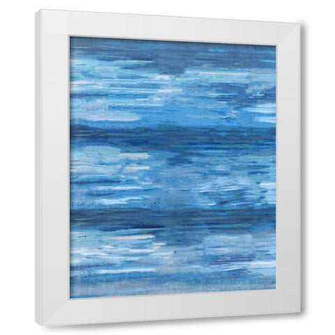 Sapphire Abstract White Modern Wood Framed Art Print by Wiley, Marta
