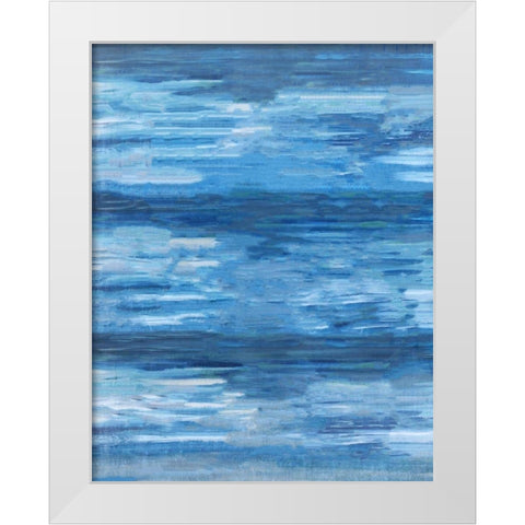Sapphire Abstract White Modern Wood Framed Art Print by Wiley, Marta