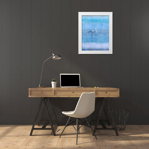 Sky Blue Sea Gals White Modern Wood Framed Art Print by Wiley, Marta