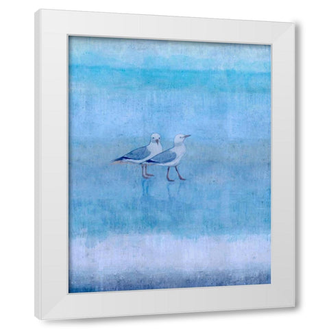 Sky Blue Sea Gals White Modern Wood Framed Art Print by Wiley, Marta