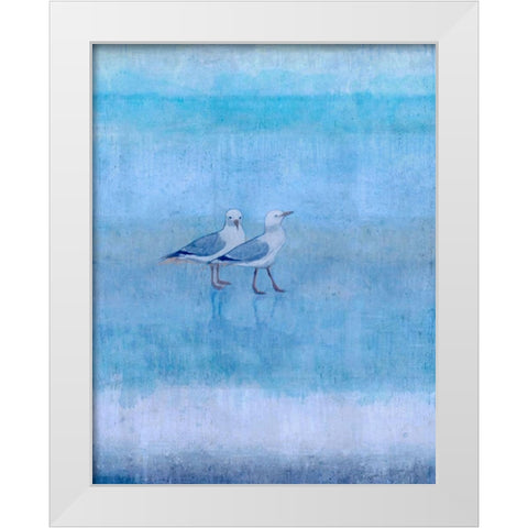 Sky Blue Sea Gals White Modern Wood Framed Art Print by Wiley, Marta