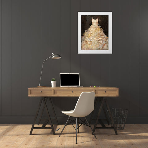 Butterfly Dress White Modern Wood Framed Art Print by Wiley, Marta