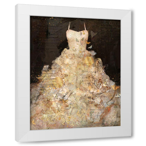 Butterfly Dress White Modern Wood Framed Art Print by Wiley, Marta