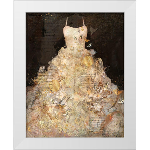 Butterfly Dress White Modern Wood Framed Art Print by Wiley, Marta