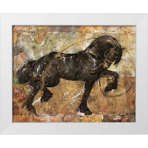 Fibonacci Horse White Modern Wood Framed Art Print by Wiley, Marta