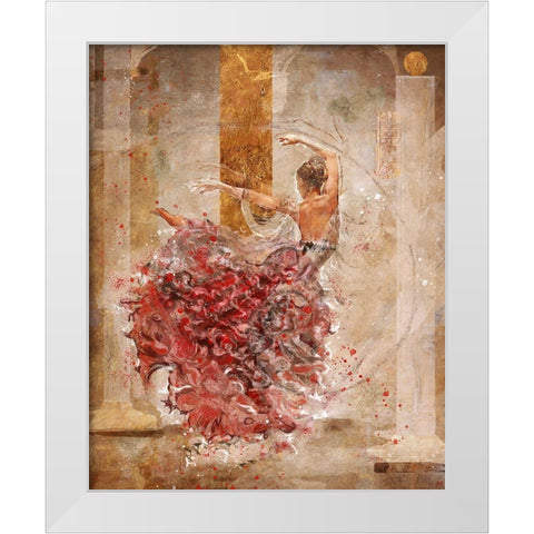 Temple Dancer No. 1 White Modern Wood Framed Art Print by Wiley, Marta
