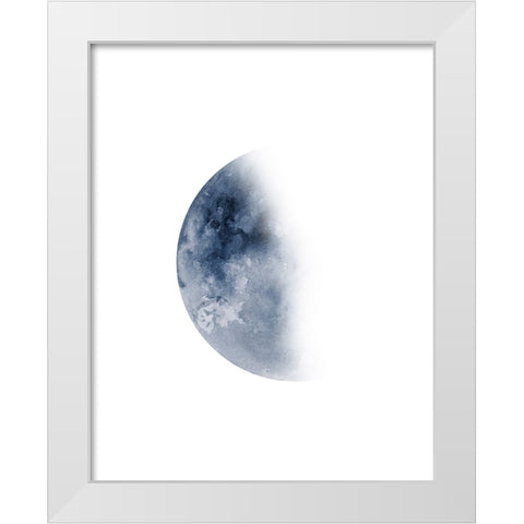 Phases Of The Moon No. 3 White Modern Wood Framed Art Print by Wong, Brandon