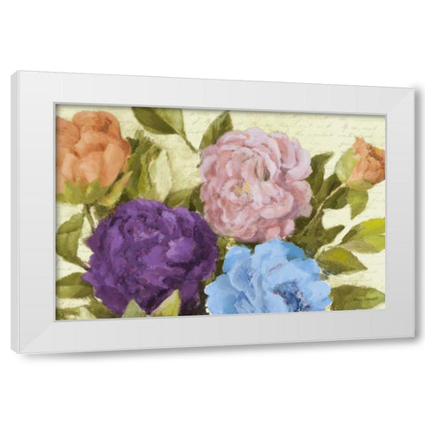 Newly Blossomed Peonies White Modern Wood Framed Art Print by Loreth, Lanie