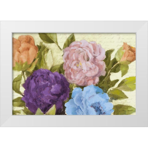 Newly Blossomed Peonies White Modern Wood Framed Art Print by Loreth, Lanie