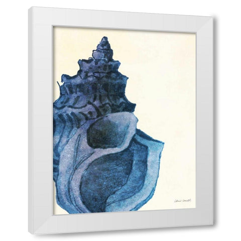 Blue Shell I White Modern Wood Framed Art Print by Loreth, Lanie