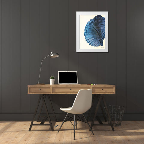 Blue Shell III White Modern Wood Framed Art Print by Loreth, Lanie