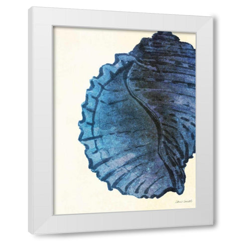 Blue Shell III White Modern Wood Framed Art Print by Loreth, Lanie