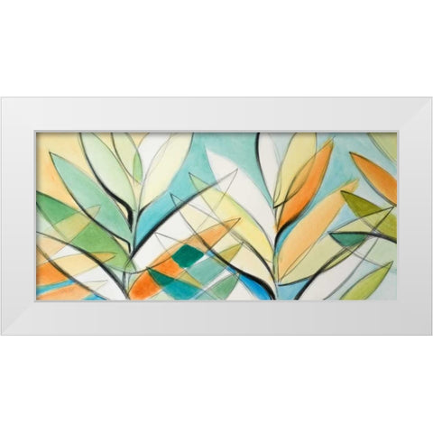 Palm Abstract Panel White Modern Wood Framed Art Print by Loreth, Lanie