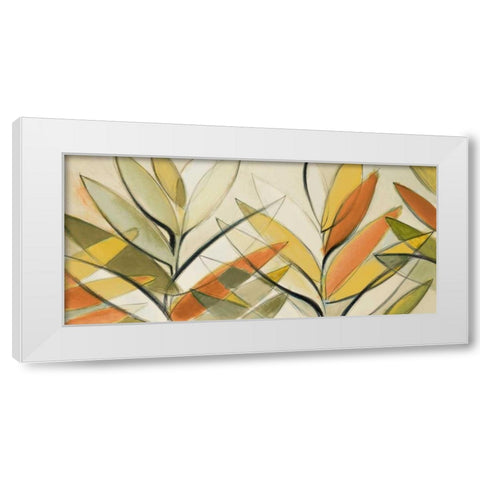 Autumn Palm Abstract Panel White Modern Wood Framed Art Print by Loreth, Lanie