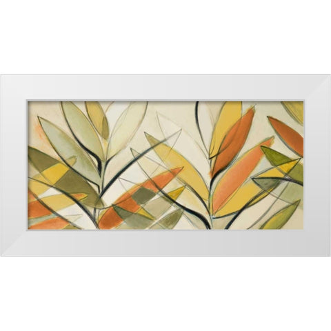 Autumn Palm Abstract Panel White Modern Wood Framed Art Print by Loreth, Lanie