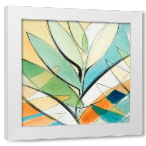 Palm Abstract II White Modern Wood Framed Art Print by Loreth, Lanie