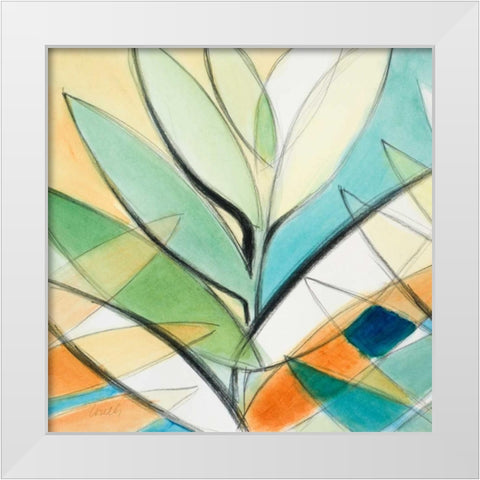 Palm Abstract II White Modern Wood Framed Art Print by Loreth, Lanie