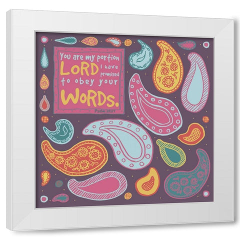 Inspired Paisley II White Modern Wood Framed Art Print by Metz, Andi