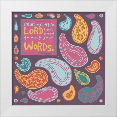 Inspired Paisley II White Modern Wood Framed Art Print by Metz, Andi