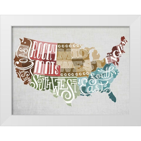 Regional Type White Modern Wood Framed Art Print by Sundance Studio
