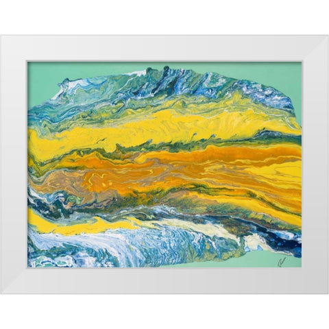 Yellowstone White Modern Wood Framed Art Print by Mercado, M.