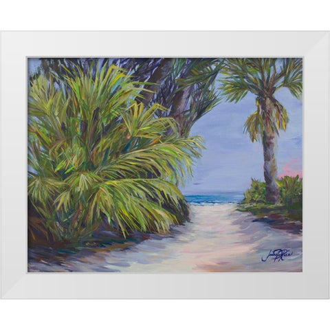 Beach Pathway White Modern Wood Framed Art Print by DeRice, Julie