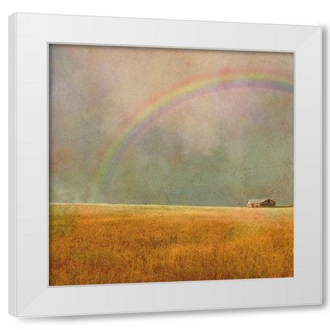 After The Rain Rainbow White Modern Wood Framed Art Print by Mabat, Ynon