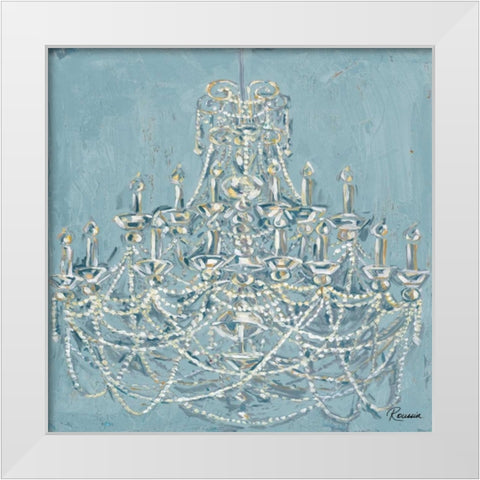 New Chandelier I White Modern Wood Framed Art Print by French-Roussia, Heather A.