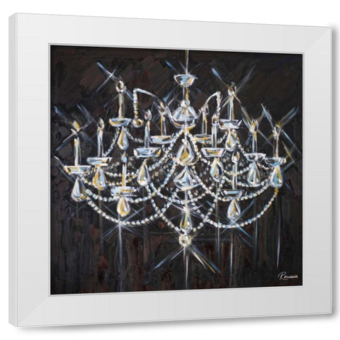 Chandelier II White Modern Wood Framed Art Print by French-Roussia, Heather A.