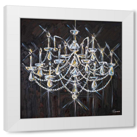 Chandelier II White Modern Wood Framed Art Print by French-Roussia, Heather A.