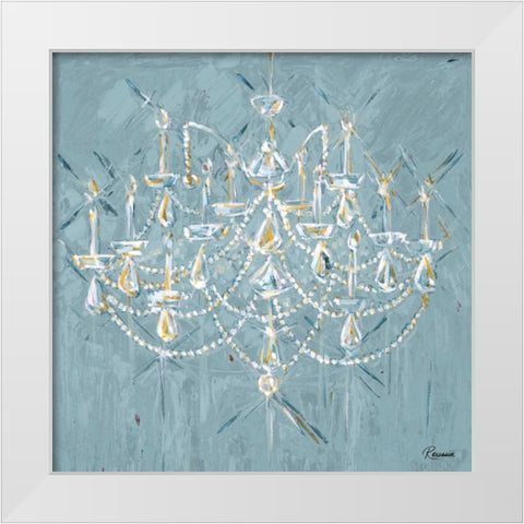 New Chandelier II White Modern Wood Framed Art Print by French-Roussia, Heather A.