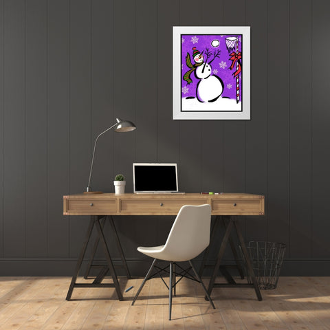 Silly Snowmen VII White Modern Wood Framed Art Print by Biscardi, Nicholas