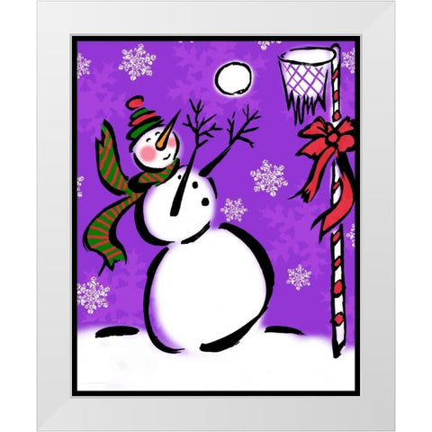 Silly Snowmen VII White Modern Wood Framed Art Print by Biscardi, Nicholas