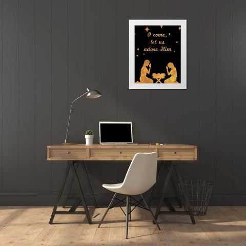 O Christmas I White Modern Wood Framed Art Print by Studio, Sd Graphics