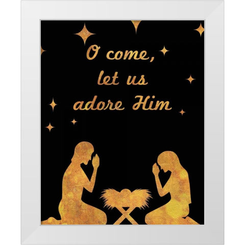 O Christmas I White Modern Wood Framed Art Print by Studio, Sd Graphics