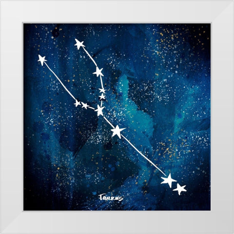 Taurus White Modern Wood Framed Art Print by Papa, Kat