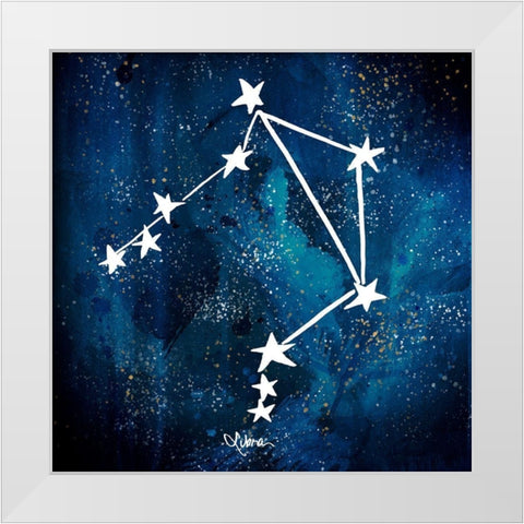 Libra White Modern Wood Framed Art Print by Papa, Kat