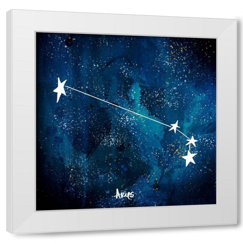 Aries White Modern Wood Framed Art Print by Papa, Kat