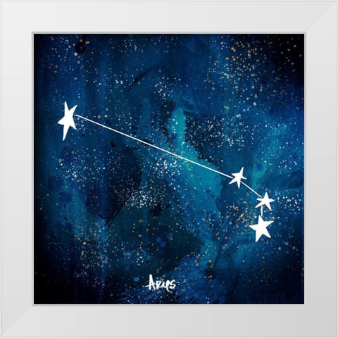 Aries White Modern Wood Framed Art Print by Papa, Kat