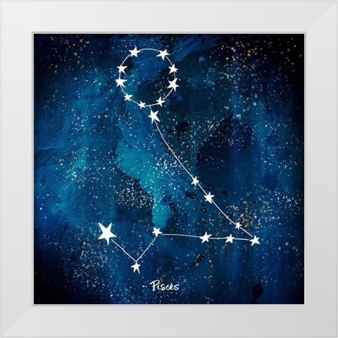 Pisces White Modern Wood Framed Art Print by Papa, Kat