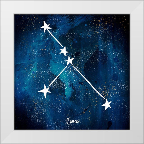 Cancer White Modern Wood Framed Art Print by Papa, Kat