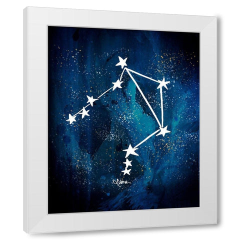 Libra White Modern Wood Framed Art Print by Papa, Kat