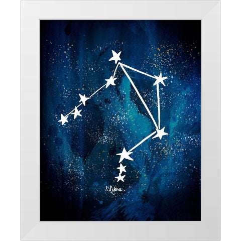 Libra White Modern Wood Framed Art Print by Papa, Kat