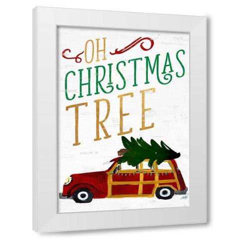 Oh Christmas Tree White Modern Wood Framed Art Print by DeRice, Julie