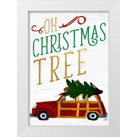 Oh Christmas Tree White Modern Wood Framed Art Print by DeRice, Julie