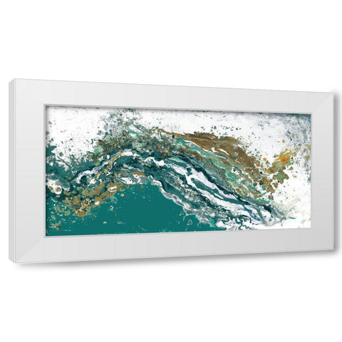Turquoise Turbulence White Modern Wood Framed Art Print by Pinto, Patricia
