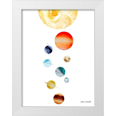 Collection Of Planets White Modern Wood Framed Art Print by Loreth, Lanie