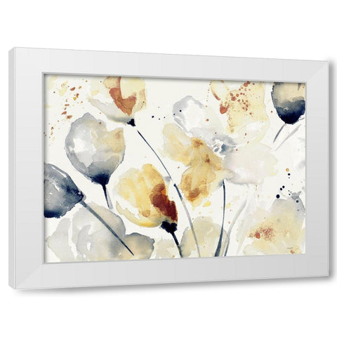 Autumn Abstract Floral White Modern Wood Framed Art Print by Loreth, Lanie