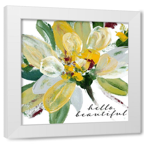Hello Beautiful White Modern Wood Framed Art Print by Loreth, Lanie